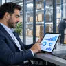 Consultant ALLSAFE présentant un ERP sur tablette à une cliente