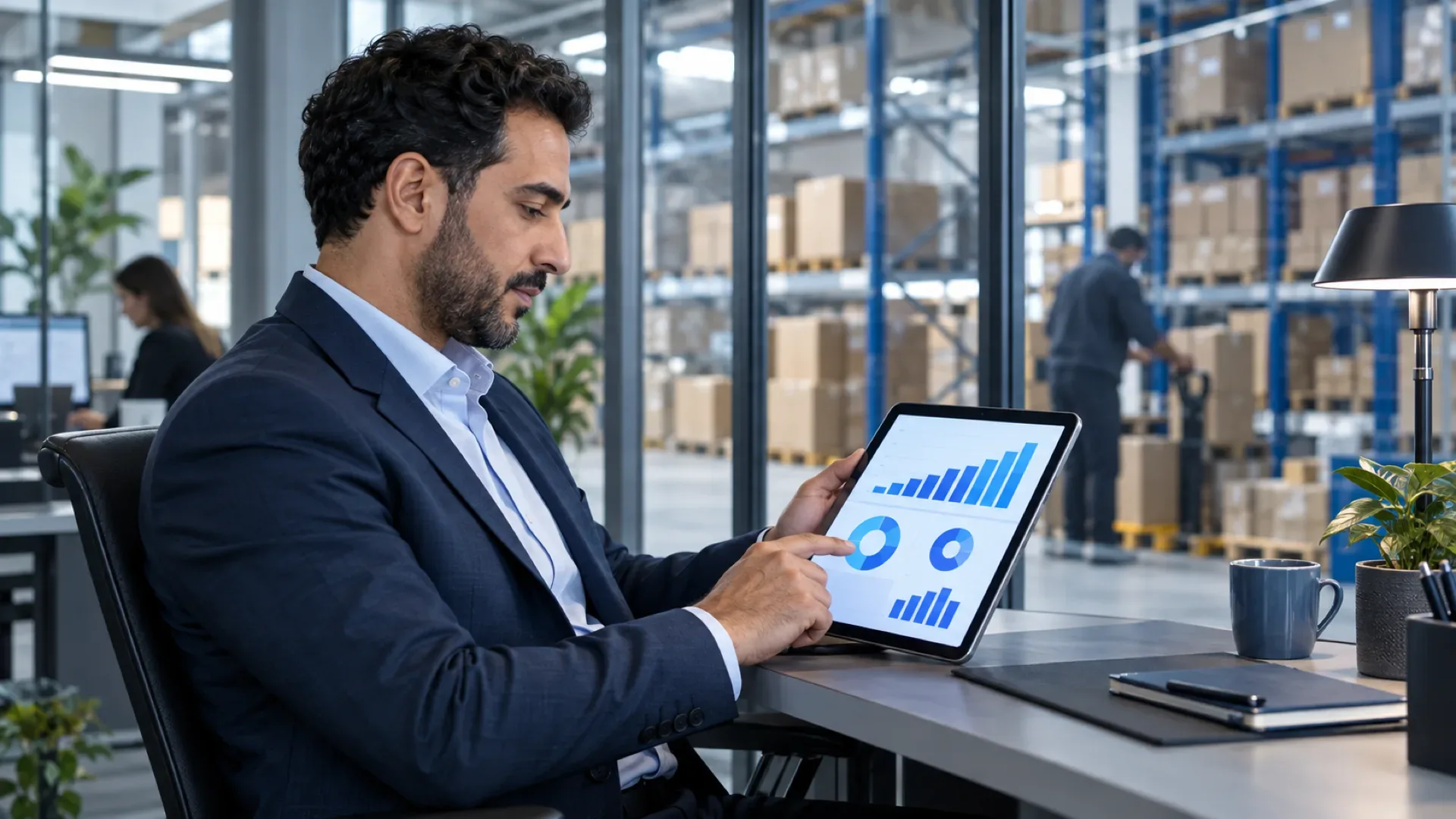 Consultant ALLSAFE présentant un ERP sur tablette à une cliente
