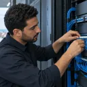 Network switch with fibre optic cables