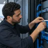 Network switch with fibre optic cables