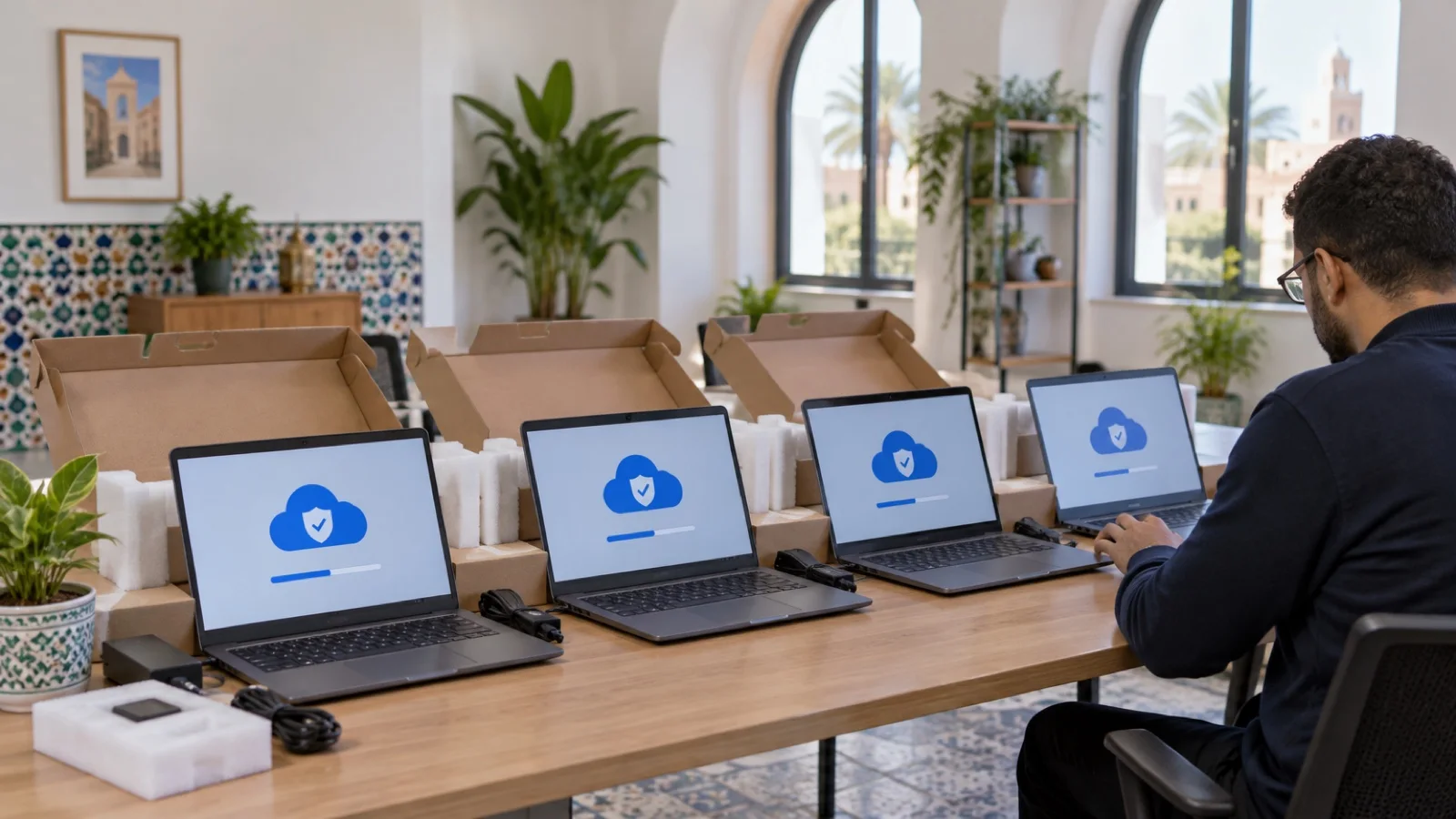 Allée de datacenter hébergeant des serveurs cloud