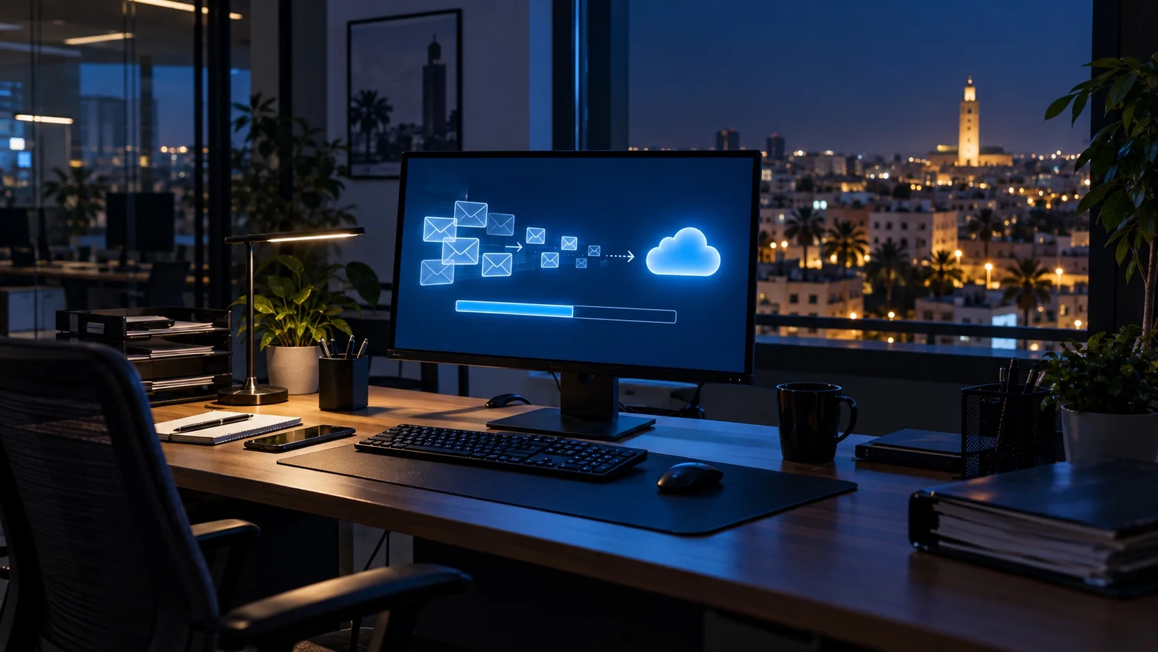 Allée de datacenter hébergeant des serveurs cloud