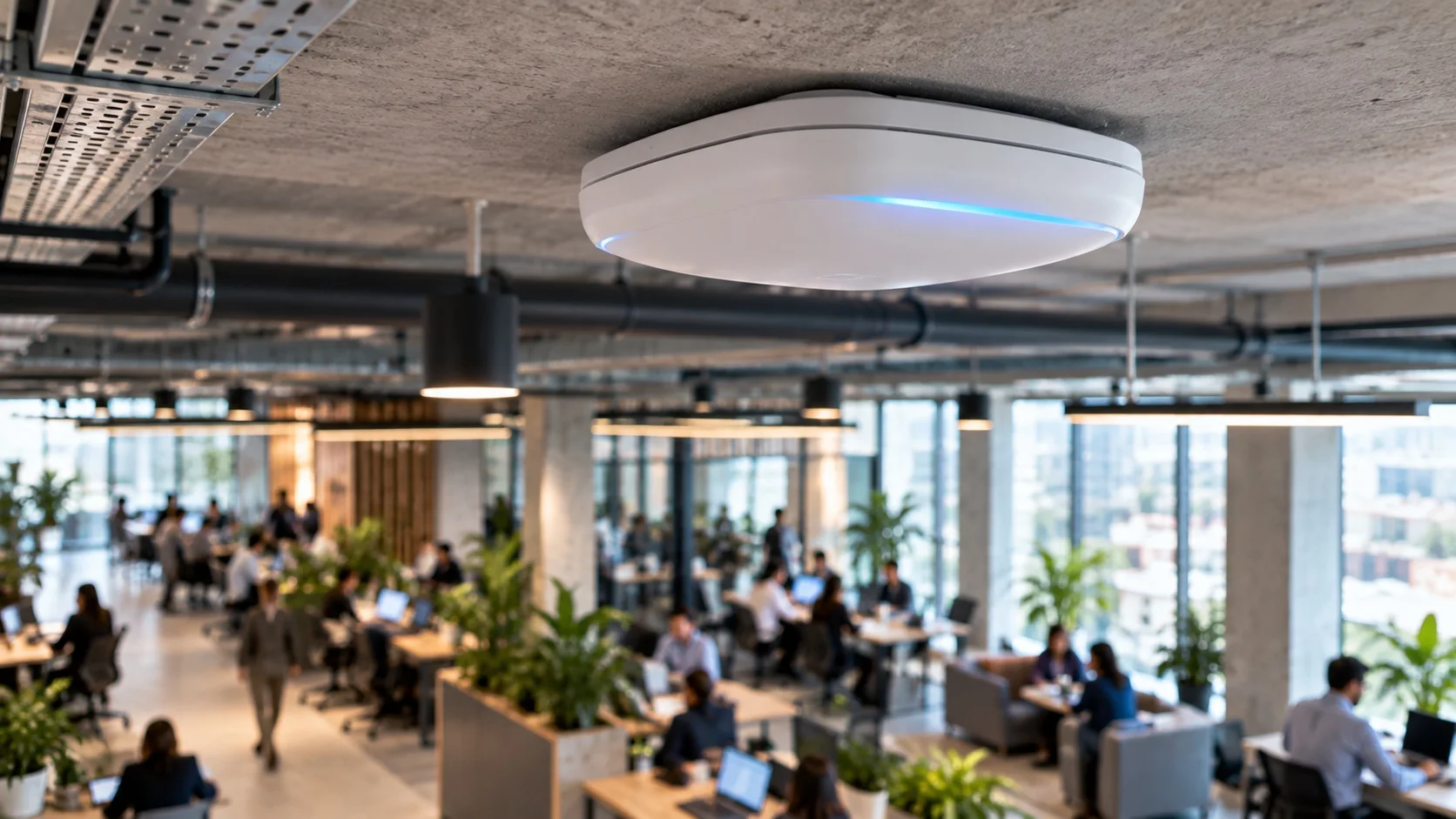 Commutateur réseau avec câbles fibre optique